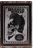 Wandbord – Barbershop – Barber - Kapper – Portret - Vintage - Retro -  Wanddecoratie – Reclame bord – Restaurant – Kroeg - Bar – Cafe - Horeca – Metal Sign – 20x30 cm