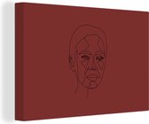 Toile Peinture Femmes - Dessin au trait - Rouge - Line cm - Décoration murale