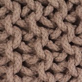 Furnibella – Poef Handgebreid Katoen Bruin Poefs Poefen Hocker Voetenbankje Zitpoef