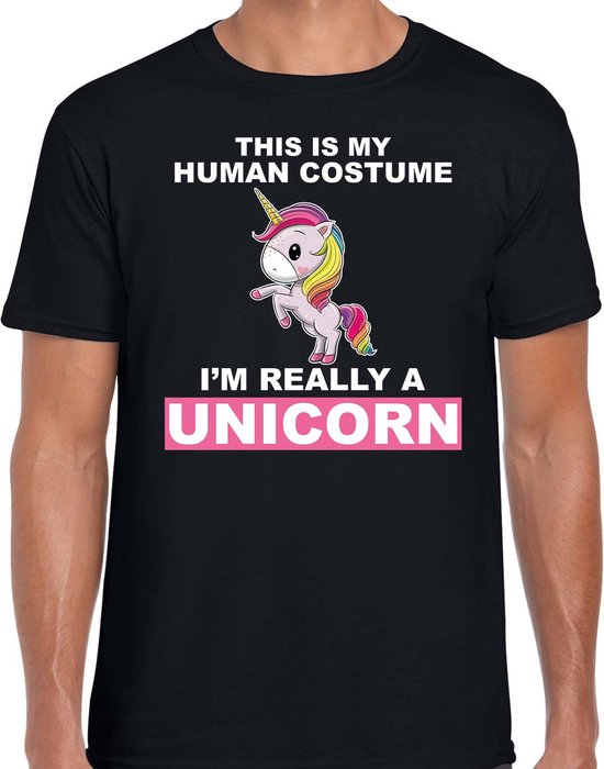 Costume humain vraiment licorne habiller t shirt outfit noir