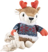 Duvo+ xmas pluche rendier katoen halter 19x15x24cm meerkleurig