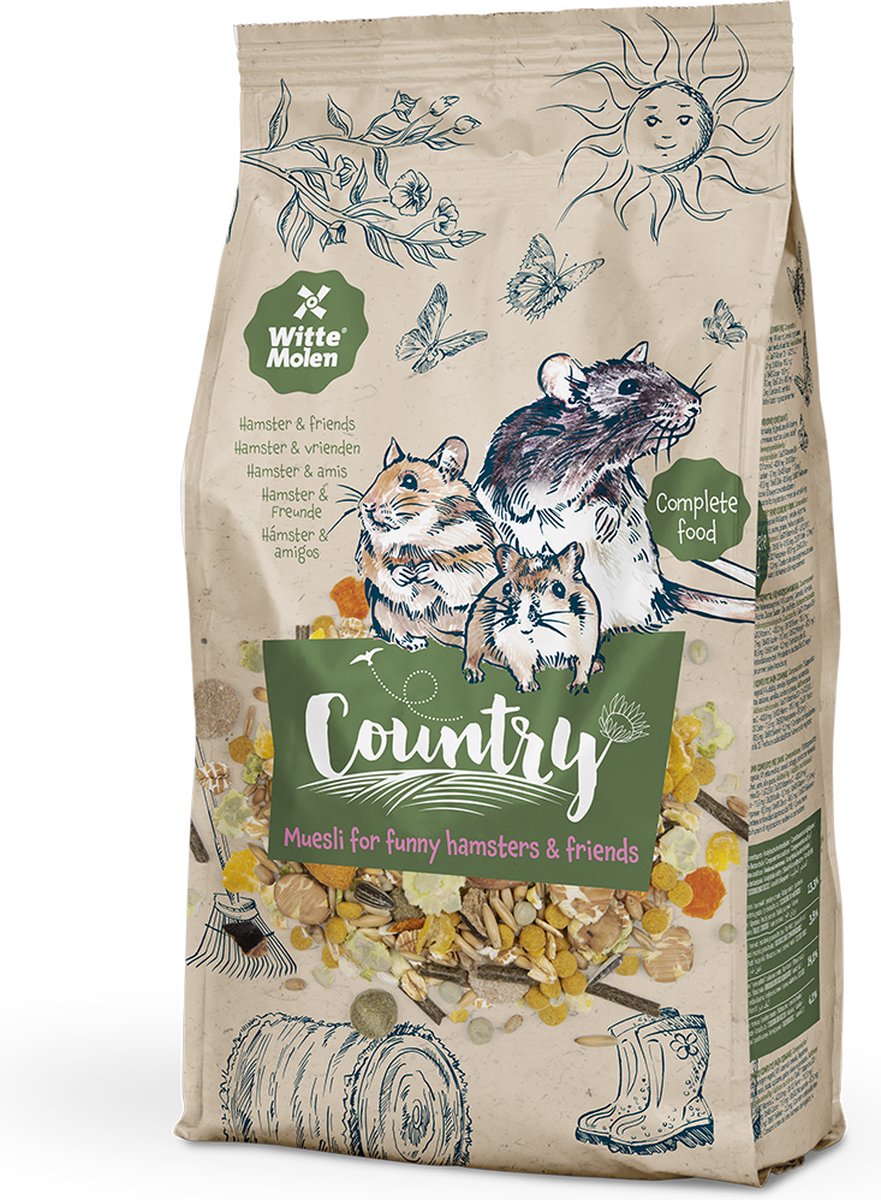 Witte molen country hamster & friends 3kg