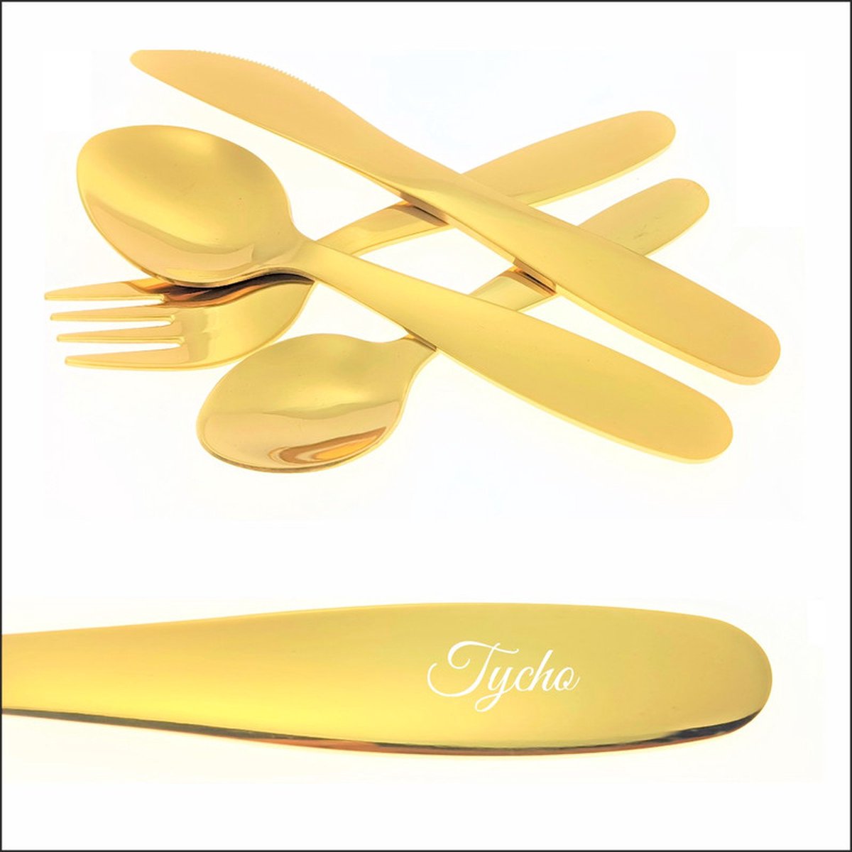 Kinderbestek Met Naam Gravering - Tycho Kinderbestek Met Naam Gravering - Tycho