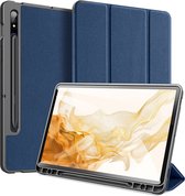 Dux Ducis - Tablet Hoes geschikt voor Samsung Galaxy Tab S8 - Domo Book Case - Donker Blauw