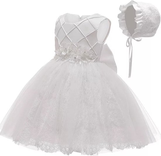 Étole Blanche Dentelle Baptême - Mantille Communion Fille, Voile église, Chapeau Bébé Garçon - Accessoire Cérémonie Religieuse