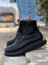 Knack Heren Sneaker - helemaal zwart - hoge sneakers - schoenen - comfortabele - 404 - maat 43
