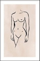 Walljar - Woman Line Art - Muurdecoratie - Plexiglas schilderij