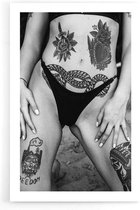 Walljar - Tattoos - Zwart wit poster