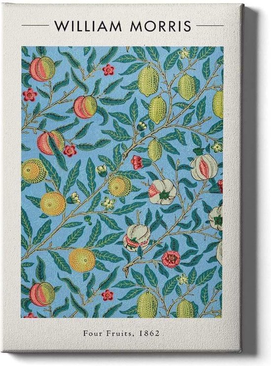 Walljar - William Morris - Four Fruits - Muurdecoratie - Canvas schilderij