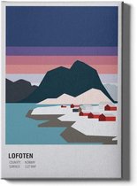 Walljar - Lofoten Norway Dawn - Muurdecoratie - Canvas schilderij