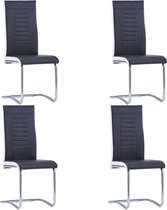 Furnibella –4x Eetkamerstoel Kunstleer Zwart Stoel Eetstoel Keukenstoel Zitstoel