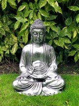 Boeddha geplooide rok 55 cm polyester - polyresin - polystone - hoogkwalitatieve kunststof - decoratiefiguur - interieur - accessoire - voor binnen - voor buiten - cadeau - geschen