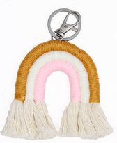 STUDIO Ivana - sleutelhanger regenboog multicolor - macramé tashanger - kleur 019