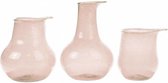 HKliving vaas nude roze gerecycled glas set van 3