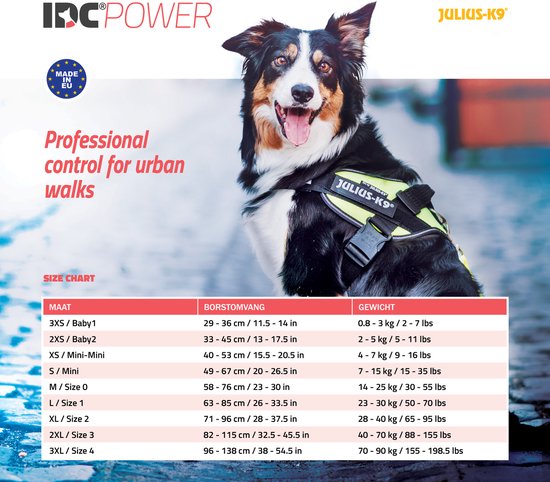 Harnais pour chien Julius-K9 IDC Power rose S