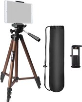 Tablet en Smartphone Tripod Camera Statief - Universeel iPad Statief - Aluminium 125CM Brons