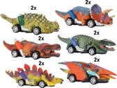 Fidgy - Dinosaurus Racers 4 stuks - Dinosaurus Speelgoed Auto Set - Auto Speelgoed Jongens