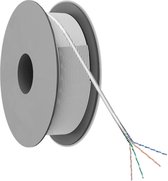 Câble réseau | Cat 6 | F / UTP | noyau souple | LACC | 6,0 mm | 50 mètres | PVC | Sur rouleau | Gris | Allteq