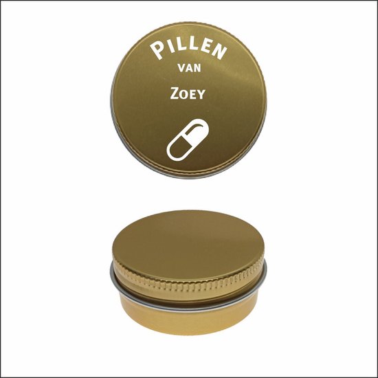 Boîte à pilules avec gravure du nom - Zoey
