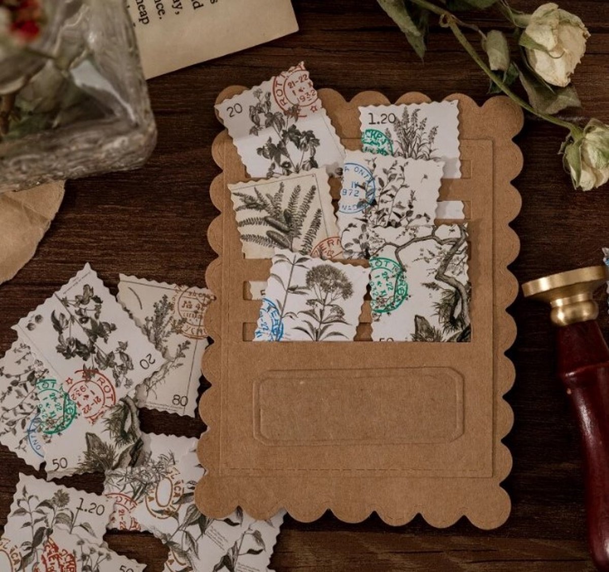 46 Stickers Botanicum - Thema Botanische Postzegel Met Stempel - E090 - Stickerdoosje - Voor Scrapbook Of  Bullet Journal - Agenda Stickers - Decoratie Stickers — afbeelding 6