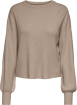 Only Trui Onlkatia L/s Boatneck Pullover Cc Knt 15246099 Beige Dames Maat - S
