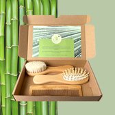 green-goose® Baby Bamboe Pakket | Haarverzorging Baby | Duurzaam Kraamcadeau | Baby Borstels | Baby Kam