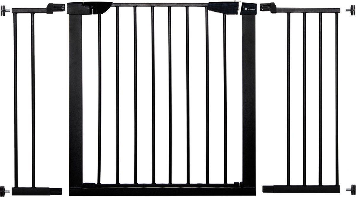 Springos Traphekje | Traphek | Veiligheidshekje | Metaal | Zwart | 118 - 124 cm
