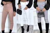Damesbroek fashion broek hoge taille wit maat XS/S