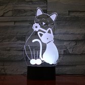 Lampe Led 3D Avec Gravure - RVB 7 Couleurs - Chats