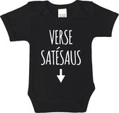 Romper - Verse satésaus - maat: 62 - korte mouw - baby - rompertjes baby - rompertjes baby met tekst - rompers - rompertje - rompertjes - stuks 1 - zwart