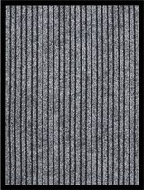 Deurmat 40x60 cm gestreept grijs