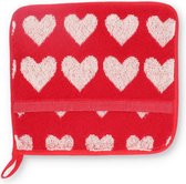 Bunzlau Castle Pannenlap Hearts - 22x22 cm - Set van 2 - Rood