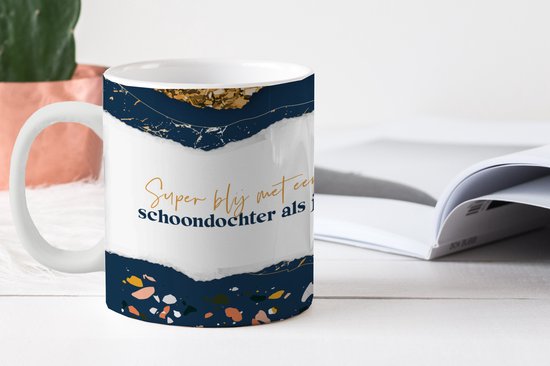 Tasse - Tasse à café - Fille - Or - Rose - Proverbes - Tasses - 350 ML - Tasse - Tasses à café - Tasse à thé - Décoration Sinterklaas - Cadeaux pour enfants - Chaussures cadeaux Sinterklaas