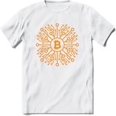 Bitcoin Chip - Crypto T-Shirt Kleding Cadeau | Dames / Heren / Unisex | Bitcoin / Ethereum shirt | Grappig Verjaardag kado | BTC Tshirt Met Print | - Wit - L