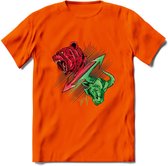 Bear / Bull Market - Crypto T-Shirt Kleding Cadeau | Dames / Heren / Unisex | Bitcoin / Ethereum shirt | Grappig Verjaardag kado | BTC Tshirt Met Print | - Oranje - M