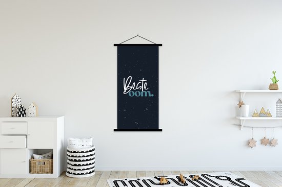 Porte-affiche avec affiche - Affiche scolaire - Citations - 'Cher oncle' - Proverbes - 90x180 cm - Lattes noires