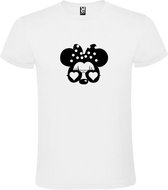 Wit  T shirt met  "Minnie Mouse Love " print Zwart size XL
