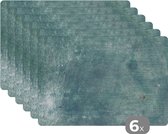 Placemat - Placemats kunststof - Blauw - Metaal - Roest - 45x30 cm - 6 stuks - Hittebestendig - Anti-Slip - Onderlegger - Afneembaar
