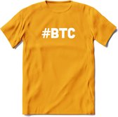 #BTC - Crypto T-Shirt Kleding Cadeau | Dames / Heren / Unisex | Bitcoin / Ethereum shirt | Grappig Verjaardag kado | BTC Tshirt Met Print | - Geel - XL