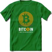 BTC Wave - Crypto T-Shirt Kleding Cadeau | Dames / Heren / Unisex | Bitcoin / Ethereum shirt | Grappig Verjaardag kado | BTC Tshirt Met Print | - Donker Groen - M