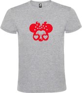 Grijs  T shirt met  "Minnie Mouse Love " print Rood size XL