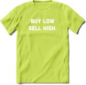 Buy Low Sell High - Crypto T-Shirt Kleding Cadeau | Dames / Heren / Unisex | Bitcoin / Ethereum shirt | Grappig Verjaardag kado | BTC Tshirt Met Print | - Groen - XXL