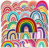 Stickers - Regenboog - Rainbow - Scrapbook plaatjes - Verschillende vrolijke kleuren - 3cm - 50 stuks
