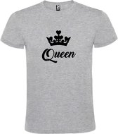 Grijs  T shirt met  print van "Queen " print Zwart size S