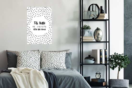 Poster 60x90 cm - 'Ik heb de liefste opa en oma' - Spreuken - Quotes - Posters - Kamer decoratie - Wanddecoratie woonkamer - Muurdecoratie slaapkamer