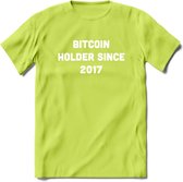 BTC Holder Since 2017- Crypto T-Shirt Kleding Cadeau | Dames / Heren / Unisex | Bitcoin / Ethereum shirt | Grappig Verjaardag kado | BTC Tshirt Met Print | - Groen - S