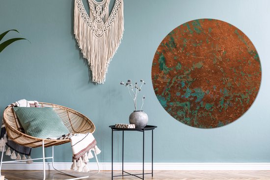 WallCircle - Wall Circle - Wall Circle Indoor - Tôle Acier - Turquoise - Rouille - 140x140 cm - Décoration murale - Peintures Ronds
