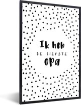 Cadre photo avec affiche - Proverbes - Citations - 'J'ai le plus doux grand-père' - 20x30 cm - Cadre pour affiche
