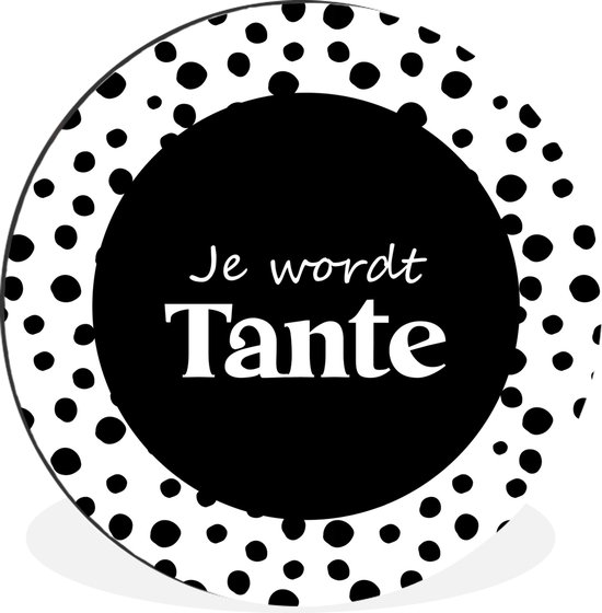 Cercle mural - Cercle mural - Baby shower - Tu deviens tante - Enceinte - Aluminium - Dibond - ⌀ 60 cm - Intérieur et Extérieur