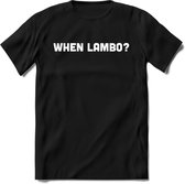 When Lambo? - Crypto T-Shirt Kleding Cadeau | Dames / Heren / Unisex | Bitcoin / Ethereum shirt | Grappig Verjaardag kado | BTC Tshirt Met Print | - Zwart - L